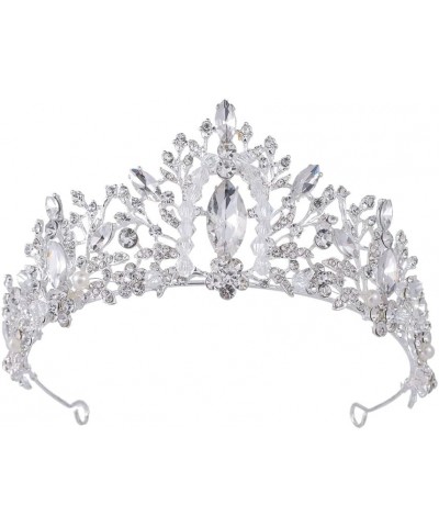 Baroque Queen Bride Crowns and Tiaras Black Crystal Vintage Crown Flower princess Wedding Bridal Headpiece TR24 Silver $18.40...