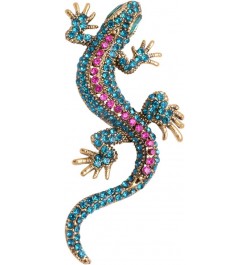 Crystal Lizard Brooch Pin Enamel Gecko Lapel Pin Corsages Costume Jewelry for Men Women green $4.77 Brooches & Pins