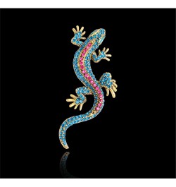 Crystal Lizard Brooch Pin Enamel Gecko Lapel Pin Corsages Costume Jewelry for Men Women green $4.77 Brooches & Pins