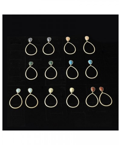 Gold Dangle Earrings for Women, 14K Gold Plated Gemstone Earrings Pink Stone $12.18 Earrings