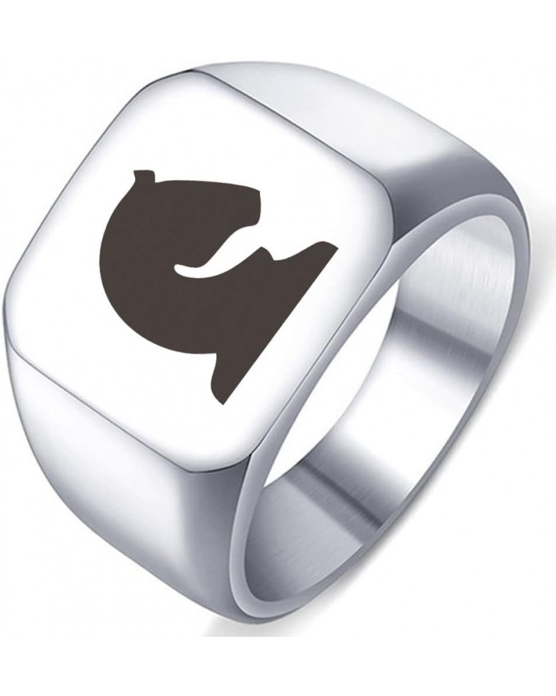 Jewelry Engraved Chess Pieces Knight Symbol Ring Band 4.Silver 14MMx15MM $6.10 Rings