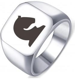 Jewelry Engraved Chess Pieces Knight Symbol Ring Band 4.Silver 14MMx15MM $6.10 Rings