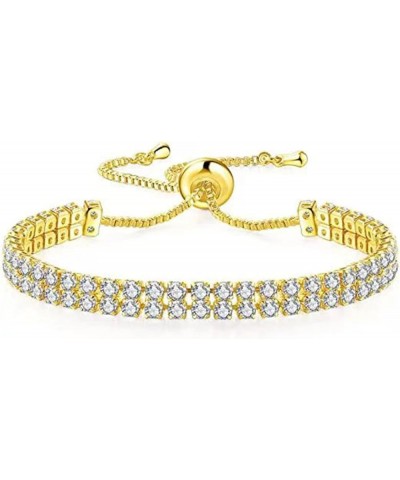 Tennis Bracelets for Women Dainty Roman Style Rhinestone Bracelets Link Chain Bracelet Bridesmaid Jewelry Gifts U-gold One Si...