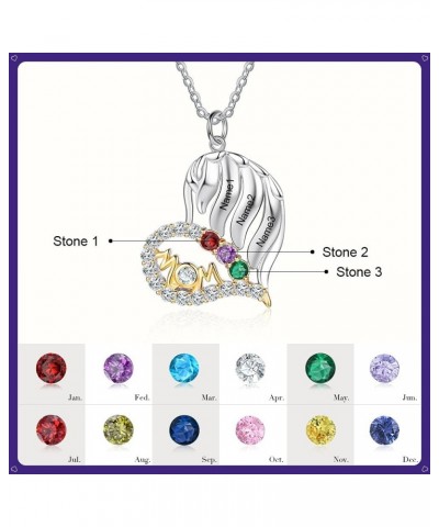 Dainty small elegant 0.85 inch Mothers necklace with 3-6 birthstones 18k gold plated sterling silver gift for mom grandma sis...