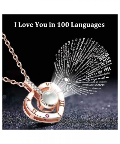 I Love You Necklace For Mom Daughter Girlfriend In 100 Languages Projection Necklace Valentine's Thanksgiving Gift Mum Wife H...