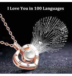 I Love You Necklace For Mom Daughter Girlfriend In 100 Languages Projection Necklace Valentine's Thanksgiving Gift Mum Wife H...