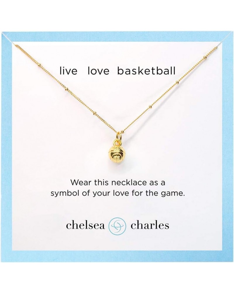 CC Sport Charm Necklaces Basketball Gold $23.60 Necklaces