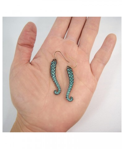 Patina Metal Octopus Earrings, Octopus legs Earrings, Tentacles Earrings, Octopus Tentacle Earrings $10.80 Earrings