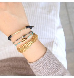 Friendship Bracelets Handmade Single Strand Gold Beaded Bar Bracelets Chic Bangle Black K $7.12 Bracelets