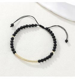 Friendship Bracelets Handmade Single Strand Gold Beaded Bar Bracelets Chic Bangle Black K $7.12 Bracelets