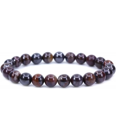 Gem Semi Precious Gemstones 8mm Round Beads Crystal Stretch Bracelet 7 Inch Unisex Red Iron Tiger $6.62 Bracelets