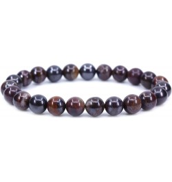 Gem Semi Precious Gemstones 8mm Round Beads Crystal Stretch Bracelet 7 Inch Unisex Red Iron Tiger $6.62 Bracelets