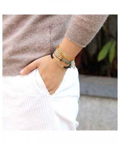 Friendship Bracelets Handmade Single Strand Gold Beaded Bar Bracelets Chic Bangle Black K $7.12 Bracelets