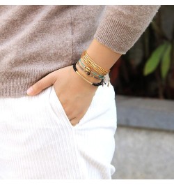 Friendship Bracelets Handmade Single Strand Gold Beaded Bar Bracelets Chic Bangle Black K $7.12 Bracelets