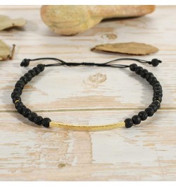 Friendship Bracelets Handmade Single Strand Gold Beaded Bar Bracelets Chic Bangle Black K $7.12 Bracelets