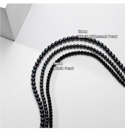 Black Pearl Necklace for Men Women 4mm 6mm 8mm 18" 20" Round Faux Pearl Strand Jewelry Gifts 18inches 8mm pearl Black $10.13 ...