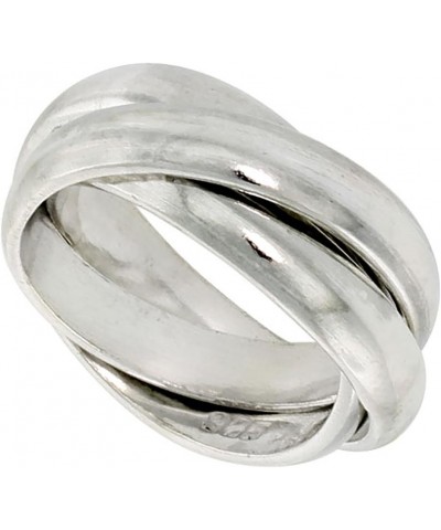 Sterling Silver Rolling Ring w/ 5 mm Domed Bands Handmade $24.48 Rings