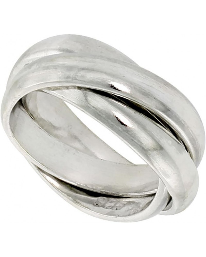 Sterling Silver Rolling Ring w/ 5 mm Domed Bands Handmade $24.48 Rings