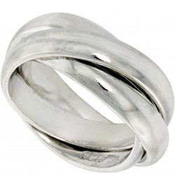 Sterling Silver Rolling Ring w/ 5 mm Domed Bands Handmade $24.48 Rings