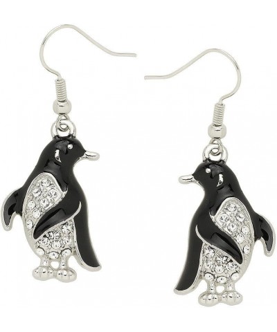 Penguin Fashionable Earrings - Enamel - Fish Hook - Sparkling Crystal - Unique Gift and Souvenir $8.54 Earrings