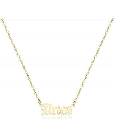 Astrology Necklace for Women 18K Gold Plated 12 Constellation Zodiac Necklace Aries $10.25 Necklaces