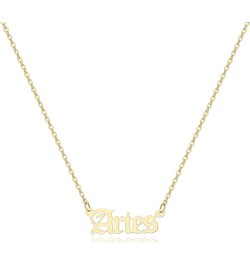 Astrology Necklace for Women 18K Gold Plated 12 Constellation Zodiac Necklace Aries $10.25 Necklaces