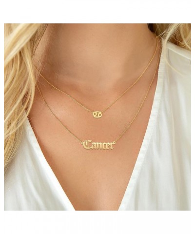 Astrology Necklace for Women 18K Gold Plated 12 Constellation Zodiac Necklace Aries $10.25 Necklaces