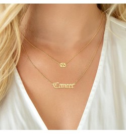 Astrology Necklace for Women 18K Gold Plated 12 Constellation Zodiac Necklace Aries $10.25 Necklaces