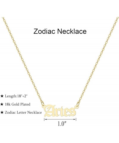 Astrology Necklace for Women 18K Gold Plated 12 Constellation Zodiac Necklace Aries $10.25 Necklaces