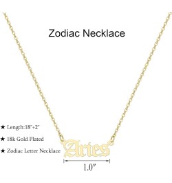 Astrology Necklace for Women 18K Gold Plated 12 Constellation Zodiac Necklace Aries $10.25 Necklaces