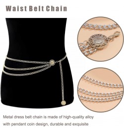 Layered Waist Belt Chain Silver Metal Belly Chain Dress Belt Long Tassel Body Chains Jewelry Accessories for Women and Girls ...