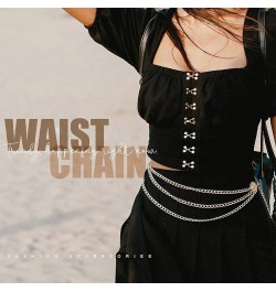 Layered Waist Belt Chain Silver Metal Belly Chain Dress Belt Long Tassel Body Chains Jewelry Accessories for Women and Girls ...