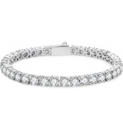 (11.1CT-32CT Moissanite Tennis Bracelet 14K Gold Plated Sterling Silver Round Cut (4MM-6.5MM) D Color VVS1 Moissanites Diamon...