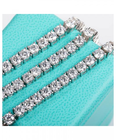 (11.1CT-32CT Moissanite Tennis Bracelet 14K Gold Plated Sterling Silver Round Cut (4MM-6.5MM) D Color VVS1 Moissanites Diamon...