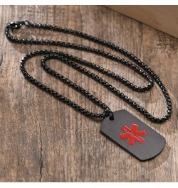 Personalized Medical Alert Necklace | Customized Stainless Steel Emergency Medical ID Dog Tag Pendant Necklace For Mens Women...