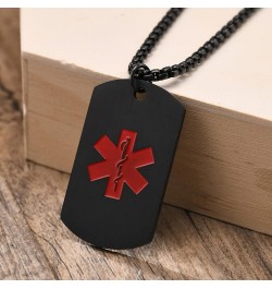 Personalized Medical Alert Necklace | Customized Stainless Steel Emergency Medical ID Dog Tag Pendant Necklace For Mens Women...