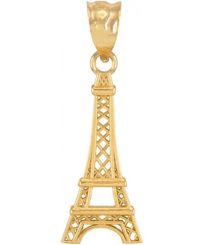 10K Yellow Gold Paris Eiffel Tower Travel Charm Pendant $36.71 Pendants