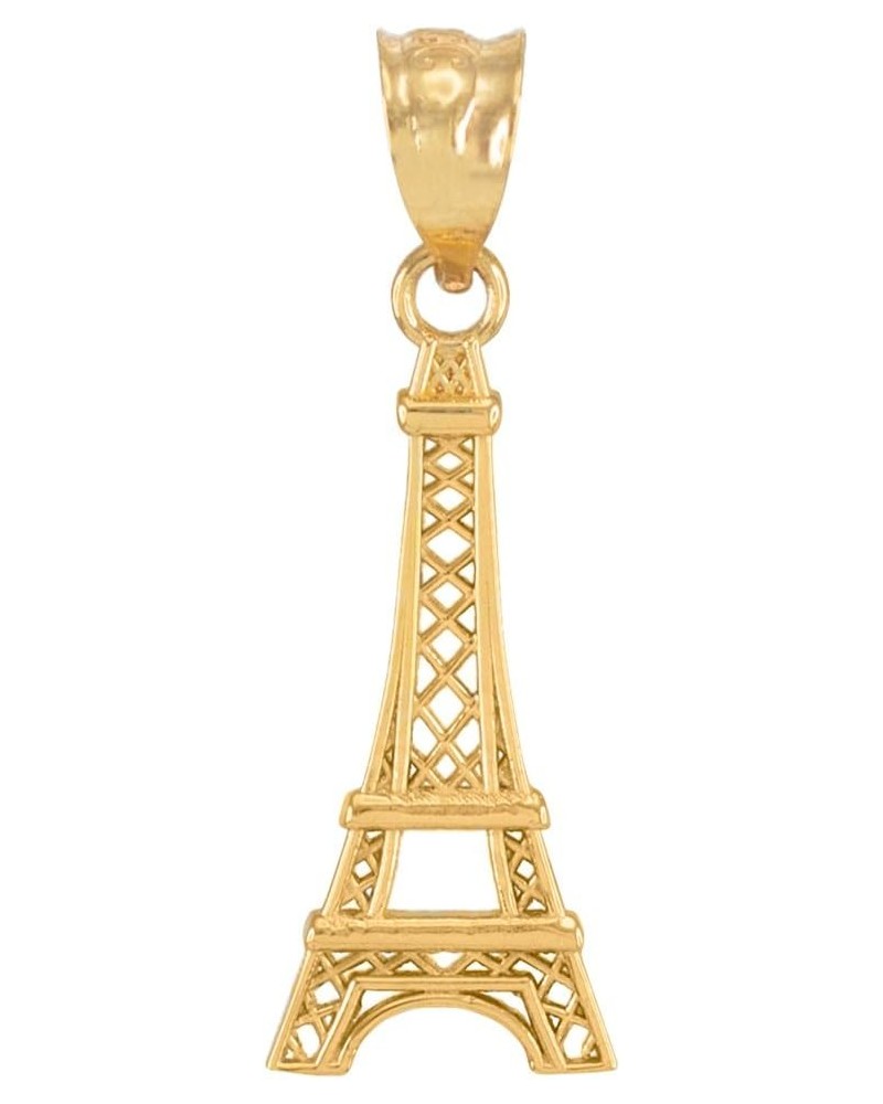 10K Yellow Gold Paris Eiffel Tower Travel Charm Pendant $36.71 Pendants