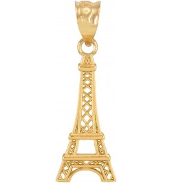 10K Yellow Gold Paris Eiffel Tower Travel Charm Pendant $36.71 Pendants