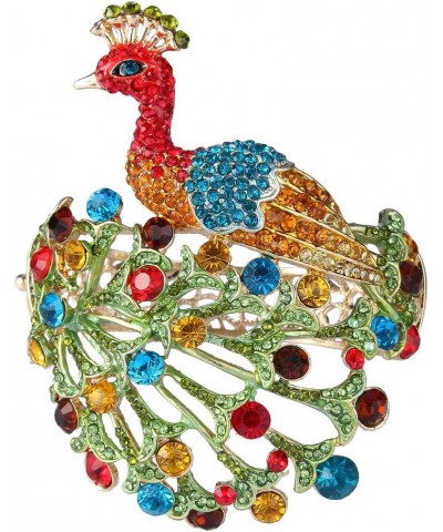 Gold-Tone Austrian Crystal Enamel Chic Peacock Bird Bangle Bracelet Multicolor $13.16 Bracelets