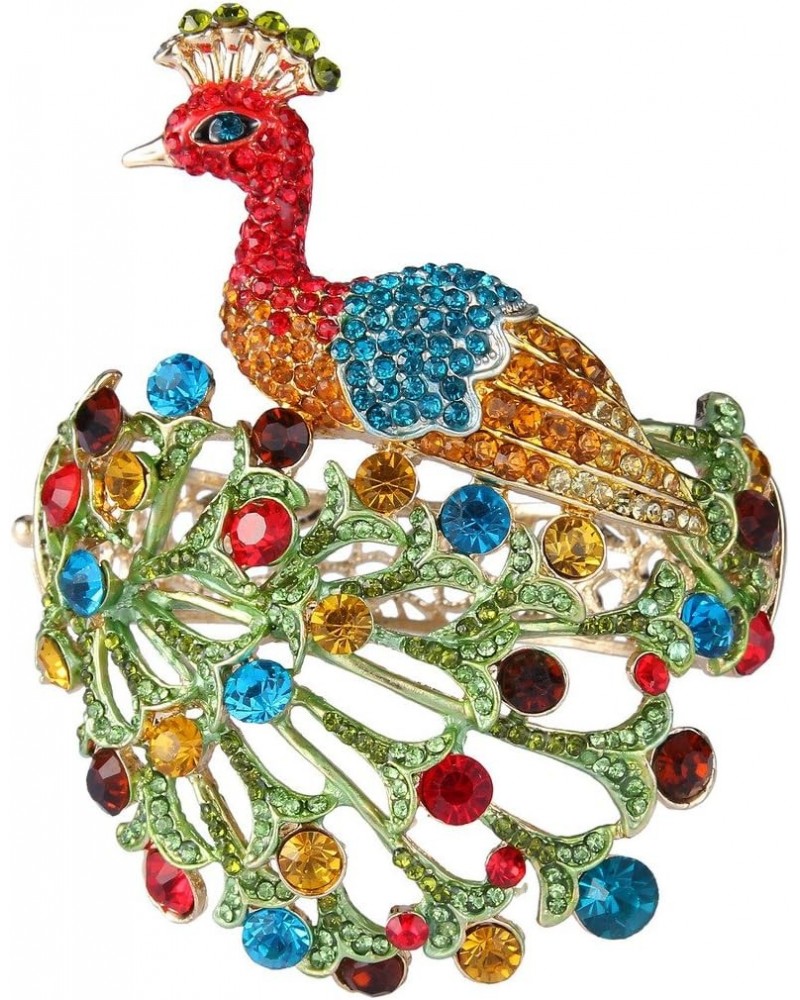 Gold-Tone Austrian Crystal Enamel Chic Peacock Bird Bangle Bracelet Multicolor $13.16 Bracelets