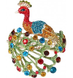 Gold-Tone Austrian Crystal Enamel Chic Peacock Bird Bangle Bracelet Multicolor $13.16 Bracelets