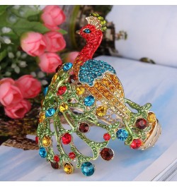 Gold-Tone Austrian Crystal Enamel Chic Peacock Bird Bangle Bracelet Multicolor $13.16 Bracelets