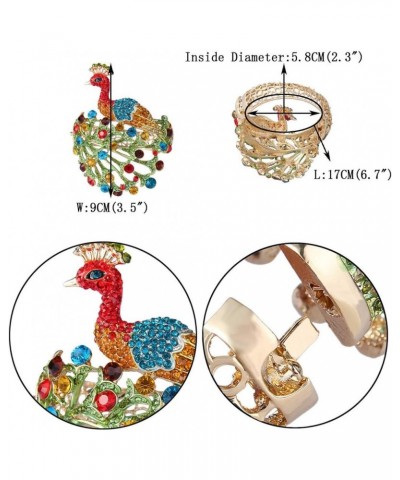 Gold-Tone Austrian Crystal Enamel Chic Peacock Bird Bangle Bracelet Multicolor $13.16 Bracelets