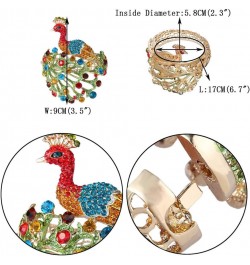 Gold-Tone Austrian Crystal Enamel Chic Peacock Bird Bangle Bracelet Multicolor $13.16 Bracelets