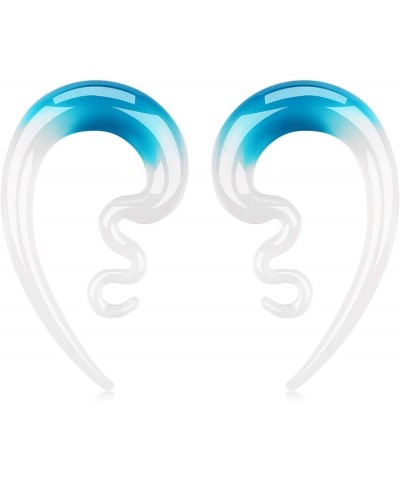 2PC Glass Ear Tapers Plugs 4G-14mm Handmade Hanger Gauges Piercing Jewelry Set 14mm (9/16"), Aqua White $10.82 Body Jewelry