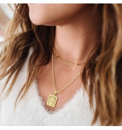 Easter Gifts - Gold Initial Necklaces for Women Men Gold Letter Necklaces 26 Capital A-Z Letter Pendant Necklaces for Women S...