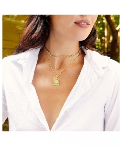 Easter Gifts - Gold Initial Necklaces for Women Men Gold Letter Necklaces 26 Capital A-Z Letter Pendant Necklaces for Women S...