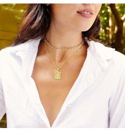 Easter Gifts - Gold Initial Necklaces for Women Men Gold Letter Necklaces 26 Capital A-Z Letter Pendant Necklaces for Women S...