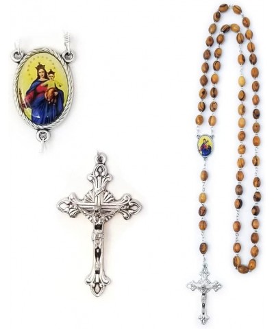 Holy Land Olive Wood Catholic Rosary from Israel, Solid Wooden Dangling Cross Pendant, Large Beads, For Men and Women, Housed...